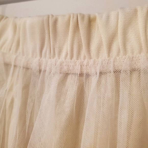 Cream Lace Tulle Skirt - Picture 4 of 4